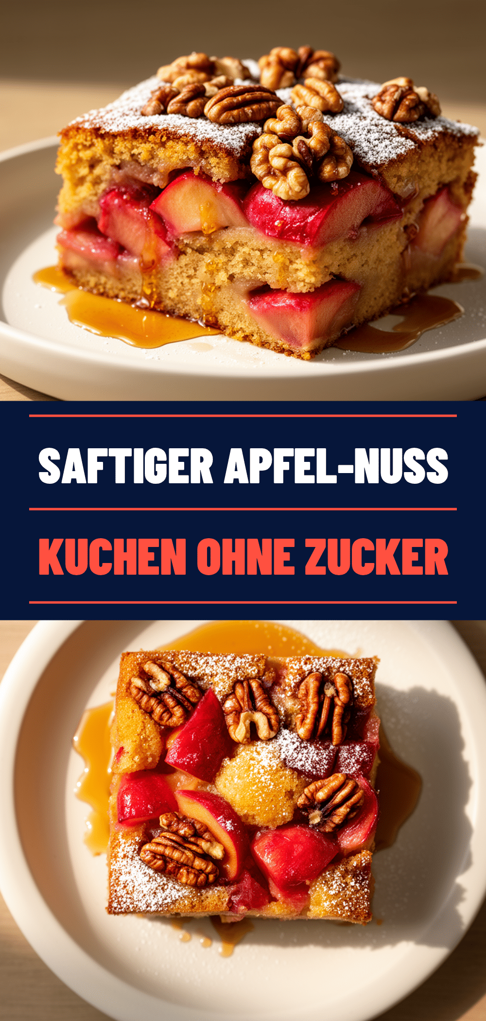 Herbstlicher Apfel-Nuss-Kuchen ohne Zucker: Das perfekte Rezept 5 Apfel-Nuss-Kuchen ohne Zucker recipe