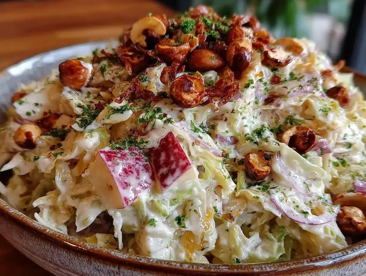 Bayerischer Krautsalat mit Äpfeln und Haselnüssen: 5 Min 4 Bayerischer Krautsalat preparation steps