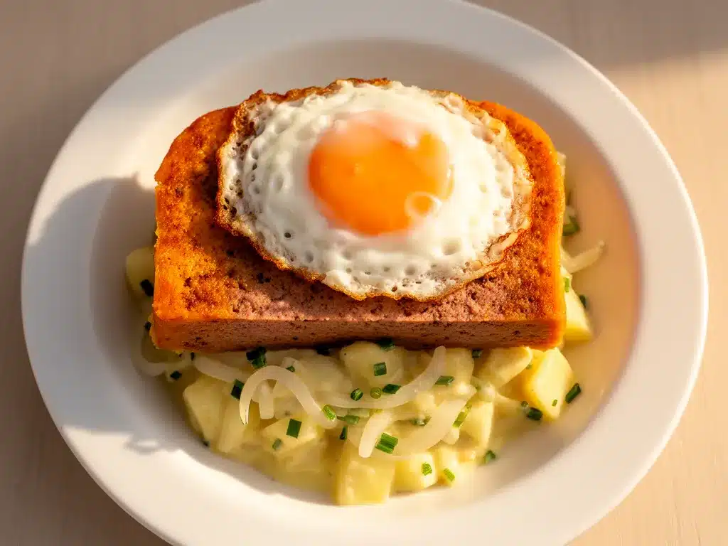 Bayerischer Leberkäse mit Spiegelei: Schnelles Rezept 4 Bayerischer Leberkäse mit Spiegelei preparation steps