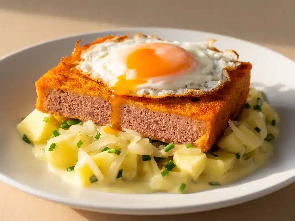 Bayerischer Leberkäse mit Spiegelei - featured image