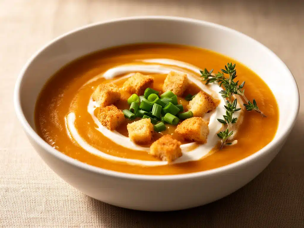 Cremige Kartoffel-Kürbis-Suppe - featured image