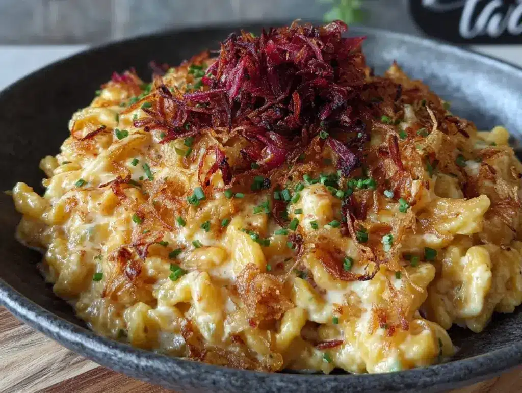 Cremige Käsespätzle mit Röstzwiebeln - featured image