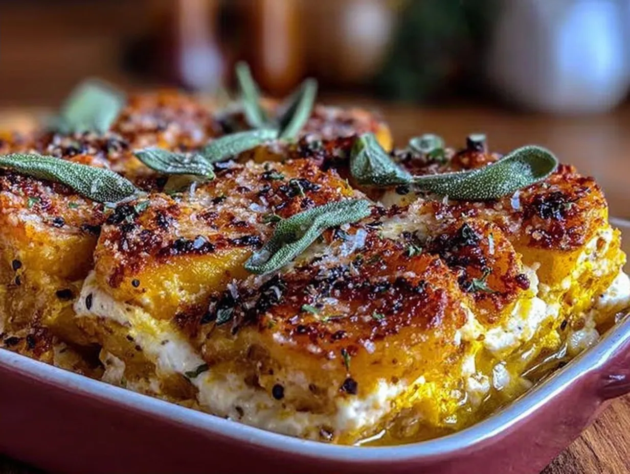 Cremige Kürbislasagne mit Ricotta und Salbei: 6 einfache Schritte 4 cremige Kürbislasagne preparation steps