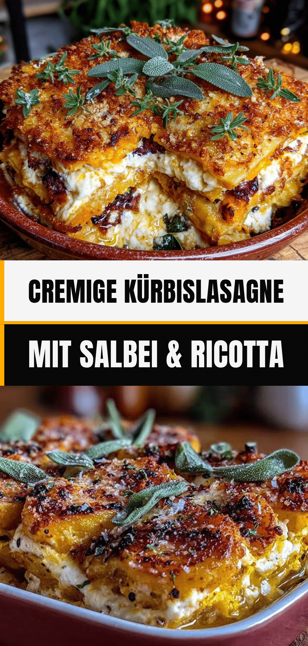 Cremige Kürbislasagne mit Ricotta und Salbei: 6 einfache Schritte 5 cremige Kürbislasagne recipe