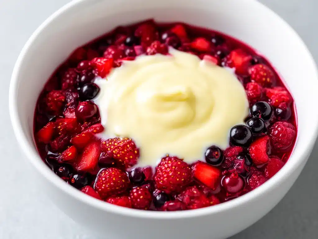 Cremige Rote Grütze mit Vanillesauce - featured image