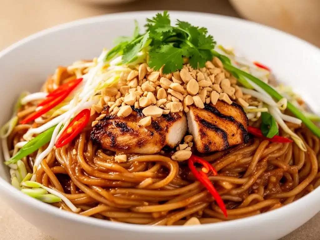 cremige Thai-Nudeln mit Hähnchen - featured image