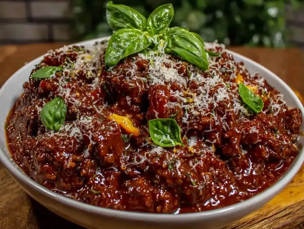 cremige Thermomix Bolognese mit Rinderhack - featured image