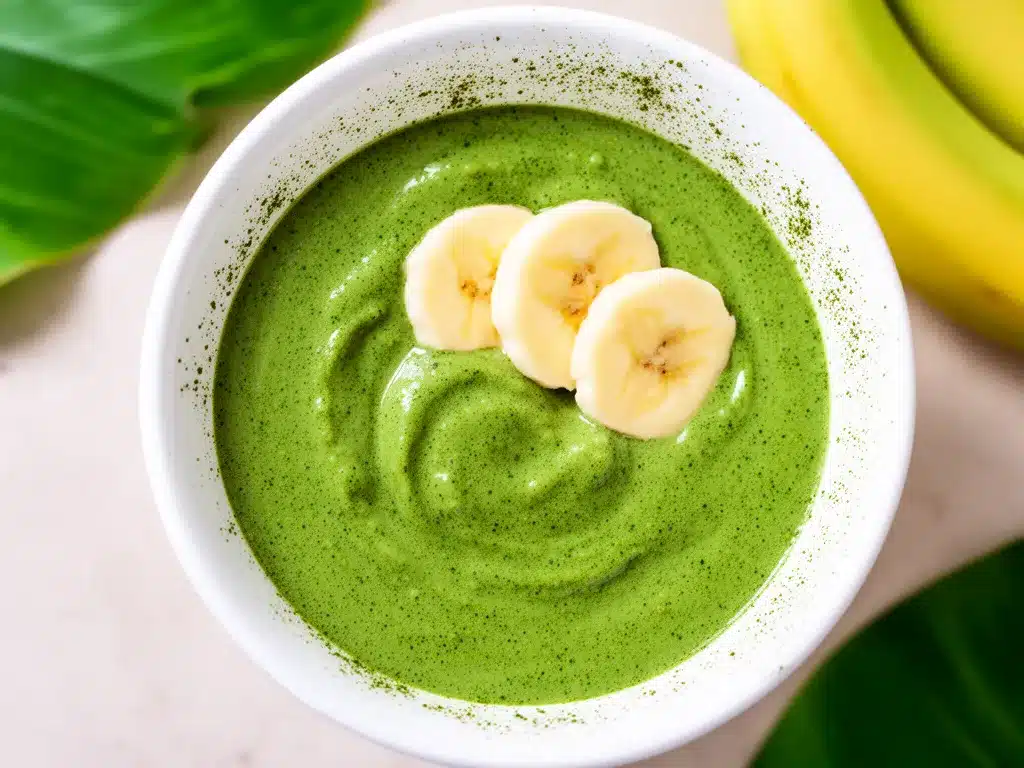 Cremiger Matcha-Smoothie mit Banane: Das perfekte Rezept 4 Cremiger Matcha-Smoothie mit Banane preparation steps