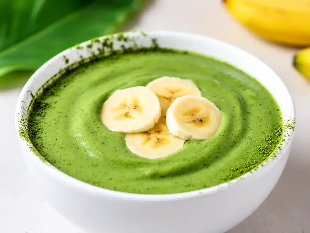 Cremiger Matcha-Smoothie mit Banane - featured image