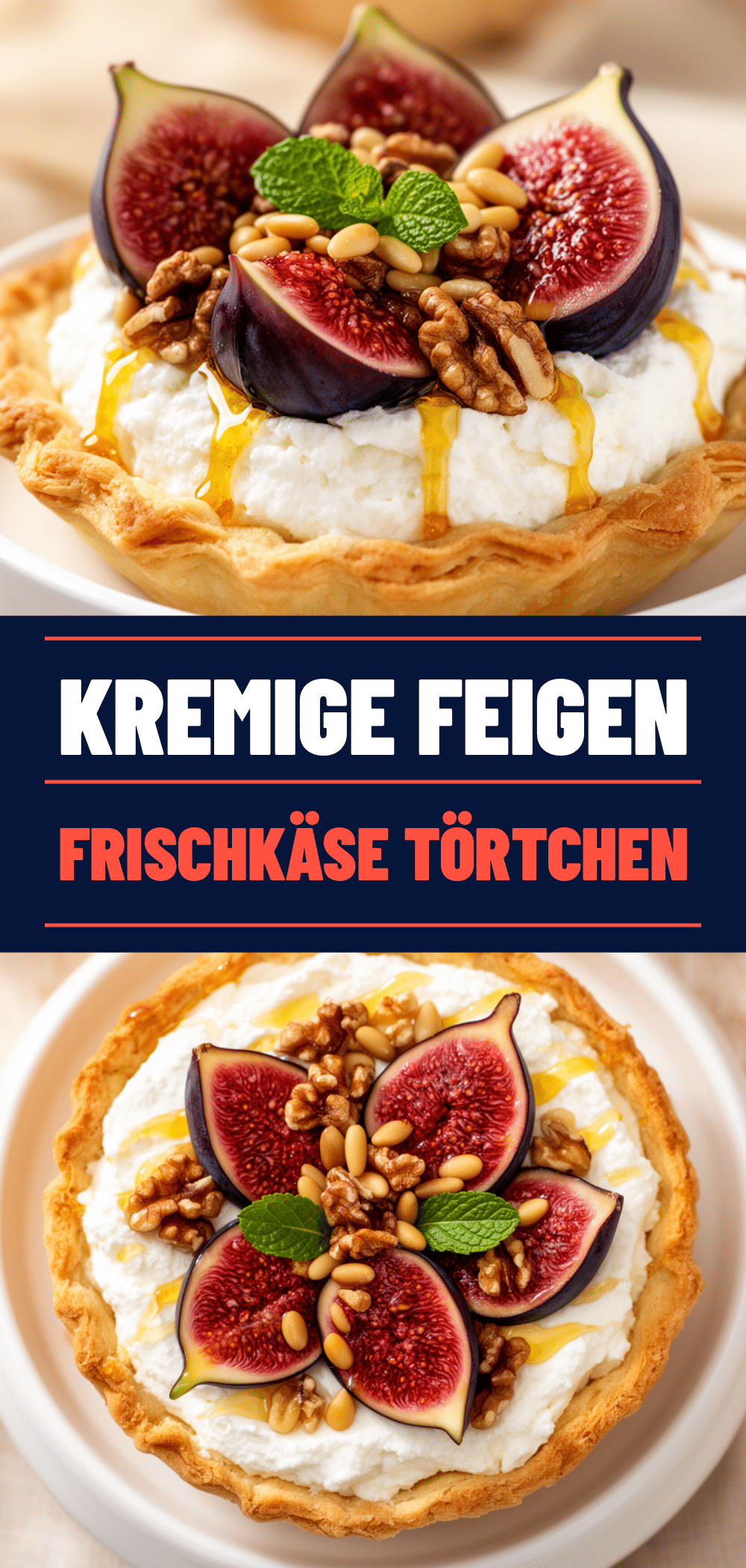Erntedankfest Feigen-Frischkäse-Törtchen: 3-Schritte Honig-Dessert 5 Feigen-Frischkäse-Törtchen recipe