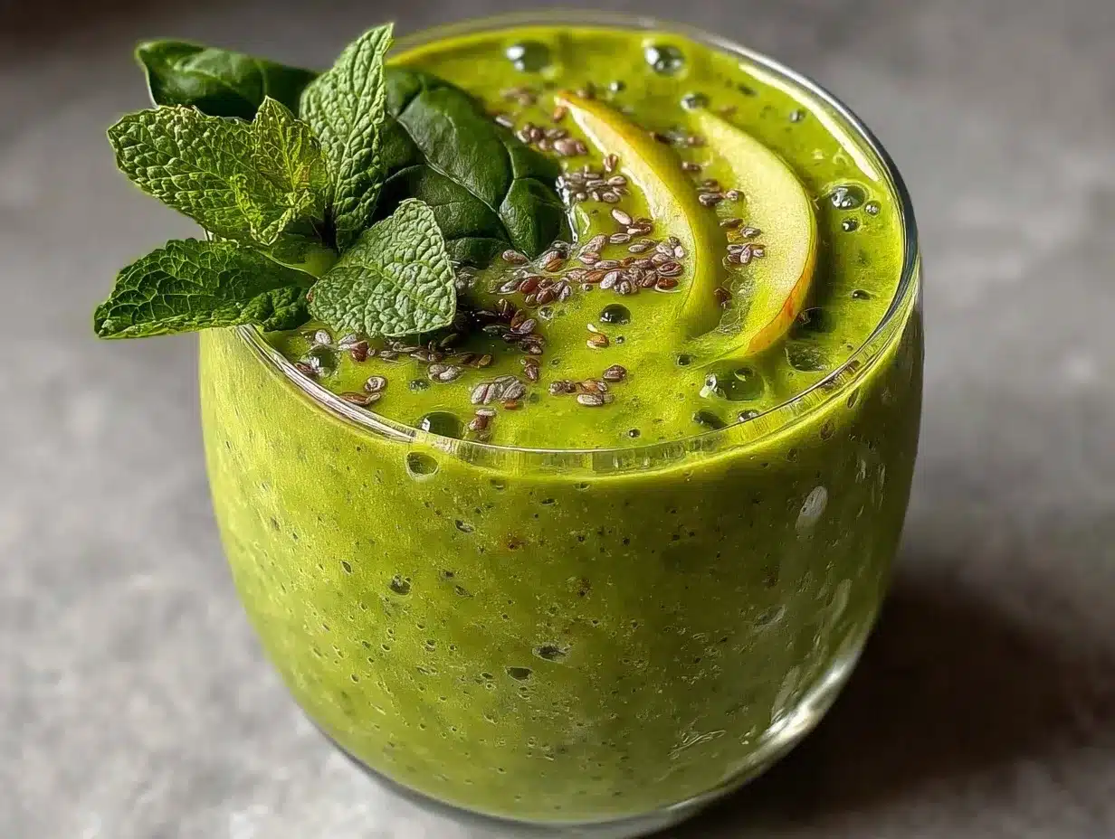 Gesunder Grüner Smoothie mit Spinat und Apfel: 5 Min. 4 Gesunder Grüner Smoothie mit Spinat und Apfel preparation steps