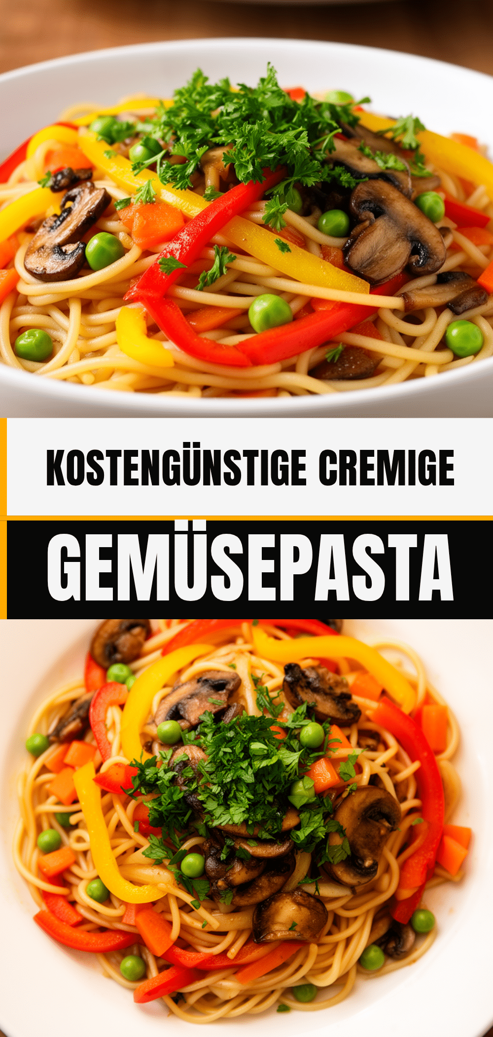 Günstige Gemüsepasta in der Pfanne: 5-Euro Budget-Mahlzeit 5 Günstige Gemüsepasta in der Pfanne recipe
