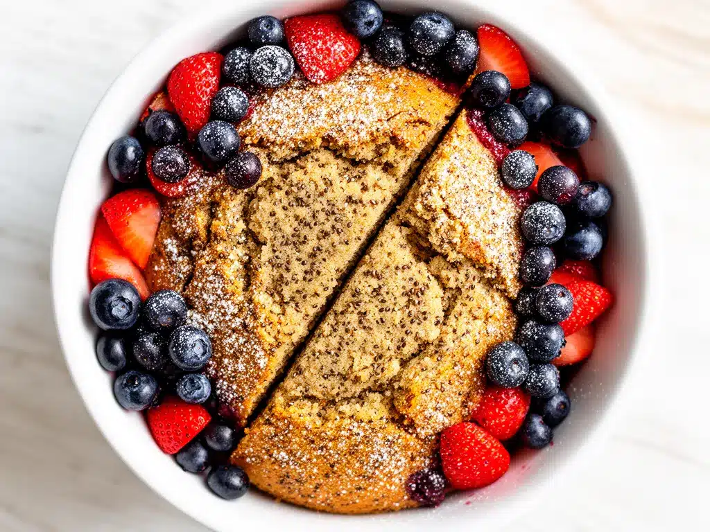 Proteinkuchen: High-Protein mit Beeren (30 Min) 4 High-Protein Proteinkuchen mit frischen Beeren preparation steps