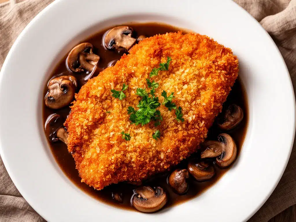 Jägerschnitzel mit Champignons: 30 Min. Perfekt 4 Jägerschnitzel mit Champignons preparation steps