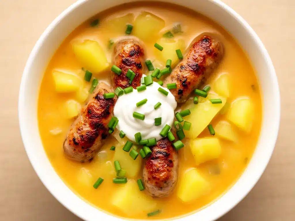 Günstige Kartoffelsuppe mit Würstchen: Perfekt & Schnell 4 Kartoffelsuppe mit Würstchen preparation steps