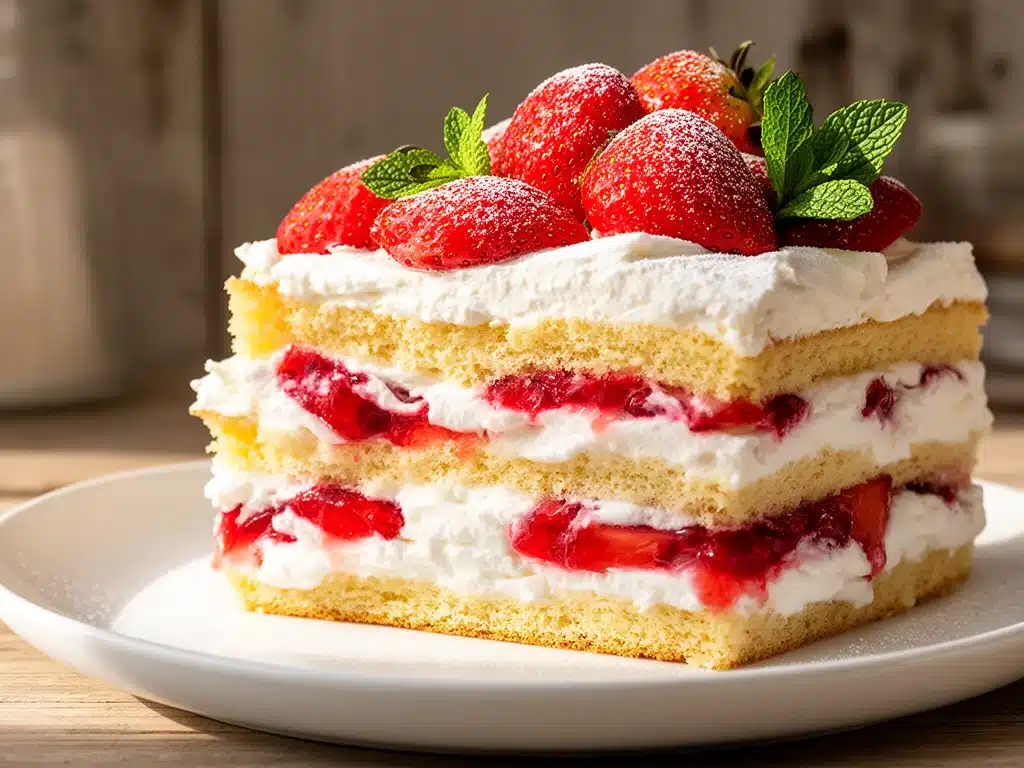 klassische Erdbeertorte mit Sahne - featured image