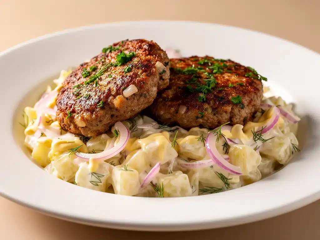 Klassische Frikadellen mit Kartoffelsalat - featured image