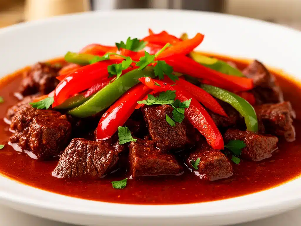 klassisches Gulasch mit Paprika - featured image