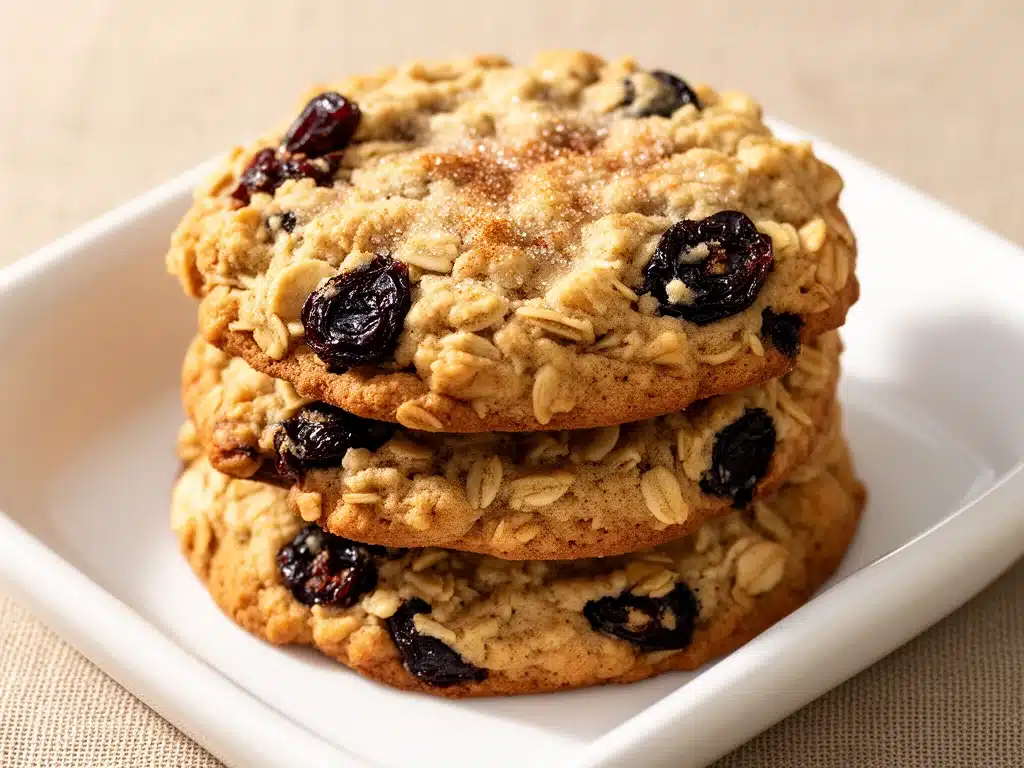 Klebrige Haferflocken-Cookies mit Rosinen - featured image