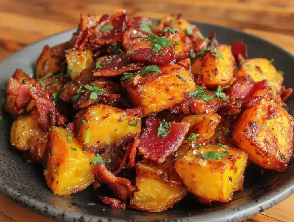 Knusprige Bratkartoffeln mit Speck - featured image