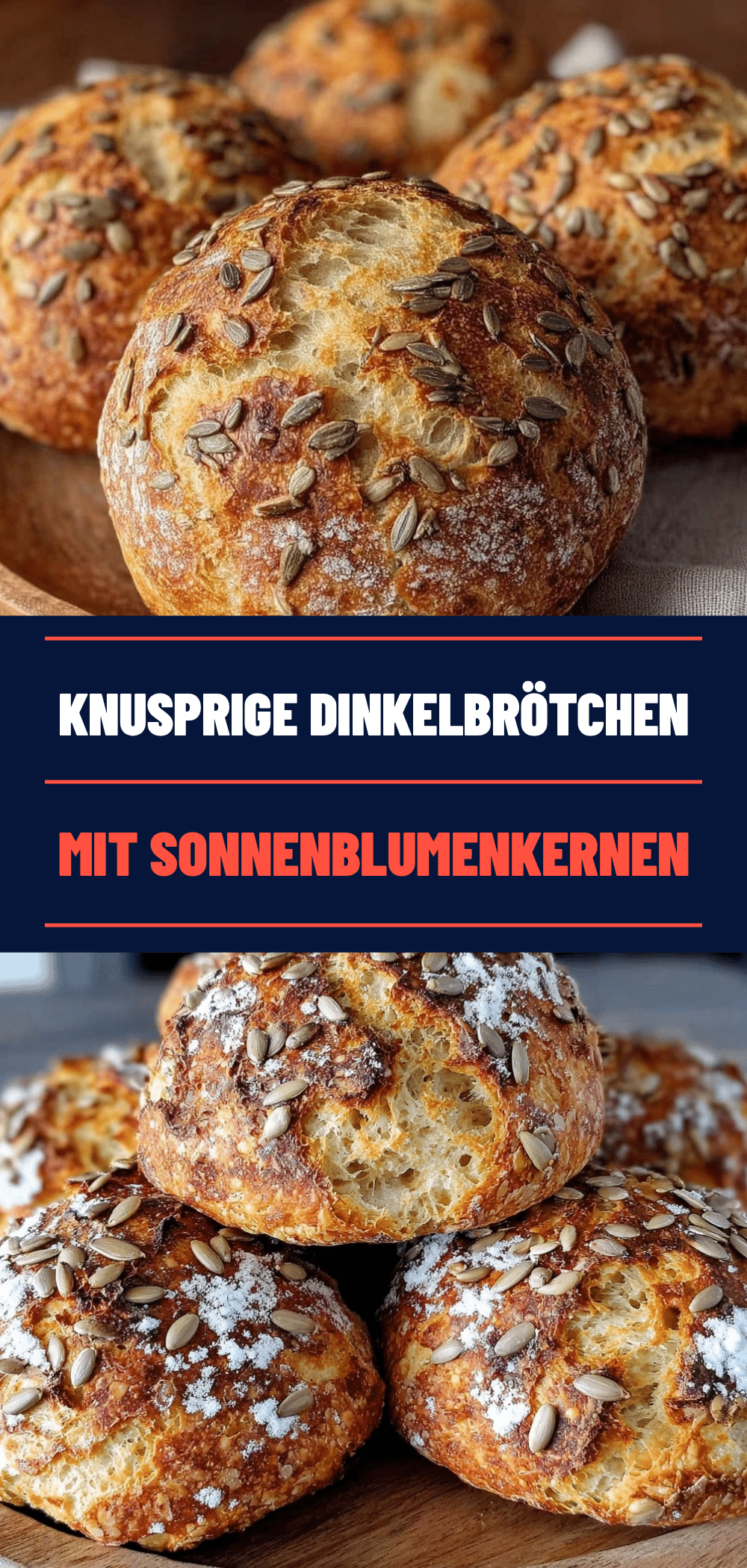 Knusprige Dinkelbrötchen mit Sonnenblumenkernen: 3-Step Rezept 5 Knusprige Dinkelbrötchen mit Sonnenblumenkernen recipe
