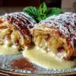 Knuspriger Apfelstrudel mit Vanillesauce - featured image