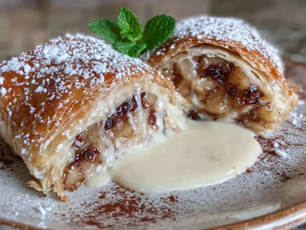 Knuspriger Apfelstrudel mit Vanillesauce: Das beste Rezept 4 Knuspriger Apfelstrudel mit Vanillesauce preparation steps