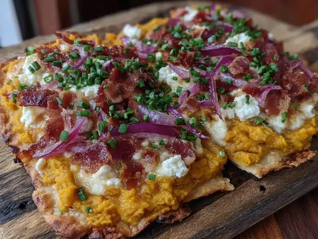 Kürbis-Flammkuchen mit Ziegenkäse - featured image