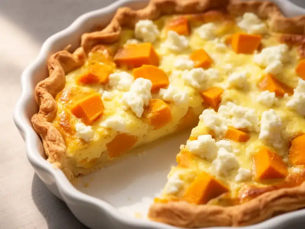 Cremige Kürbis-Quiche mit Feta: 5 Schritte 4 Kürbis-Quiche mit Feta preparation steps