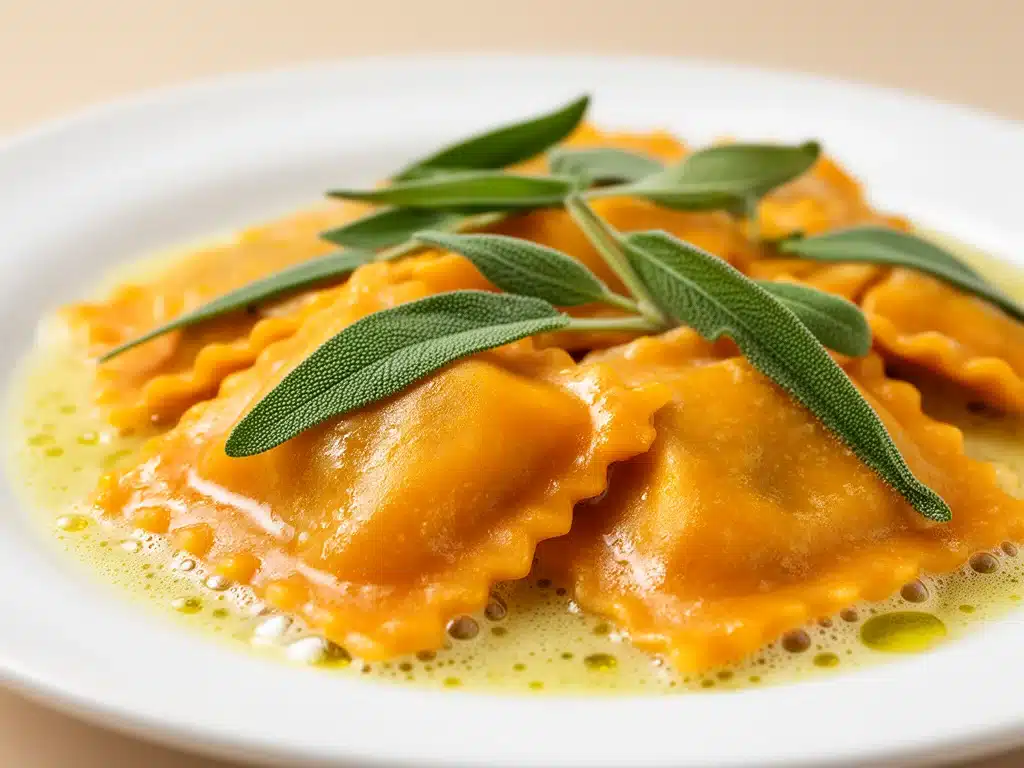 Kürbis-Ravioli in Salbeibutter - featured image