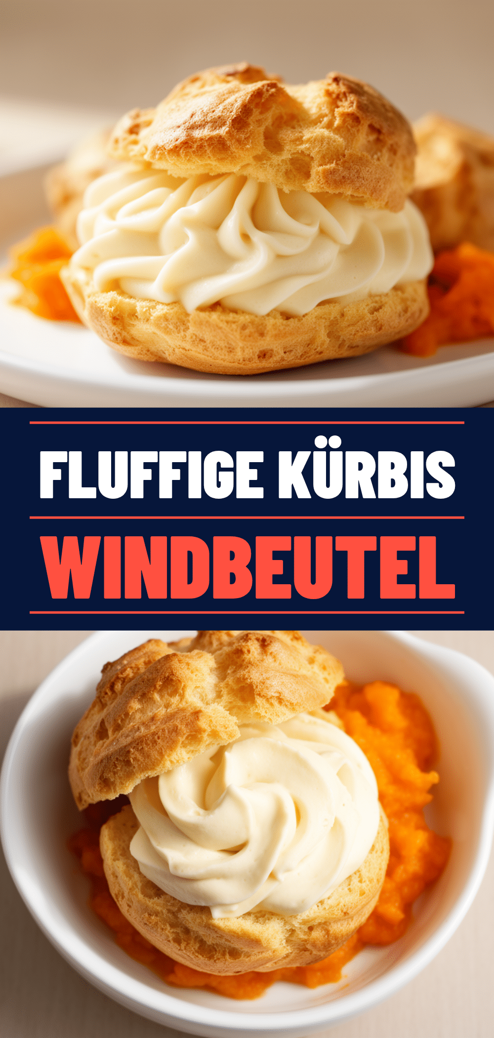 Kürbis-Windbeutel mit Vanillecreme: 5 Fluffige Herbst-Dessert-Tipps 5 Kürbis-Windbeutel recipe