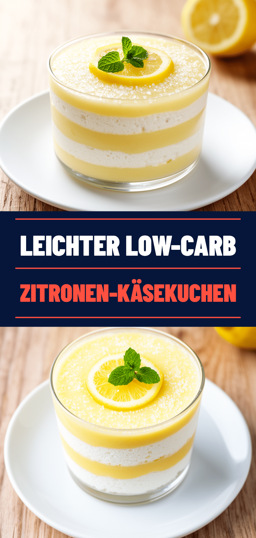 Low-Carb Zitronen-Käsekuchen im Glas: 5 Min. Diätdessert 5 Low-Carb Zitronen-Käsekuchen im Glas recipe
