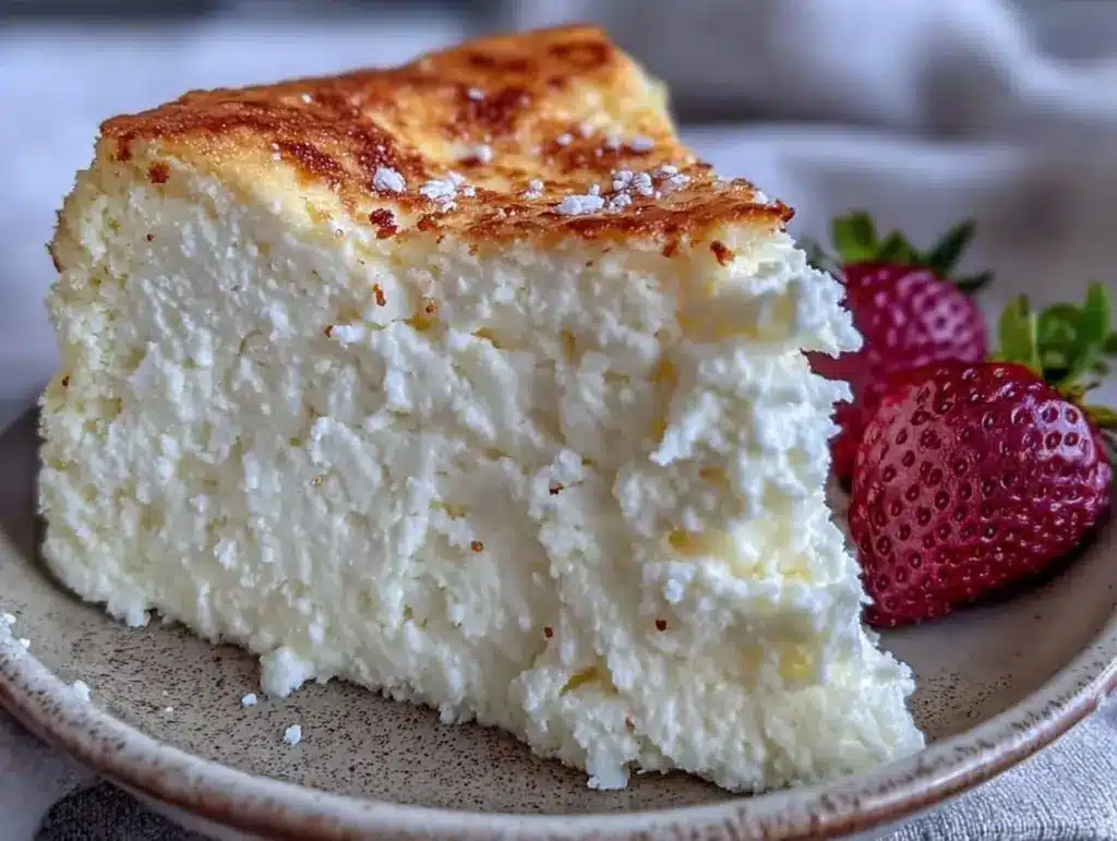 Luftiger Käsekuchen ohne Boden - featured image