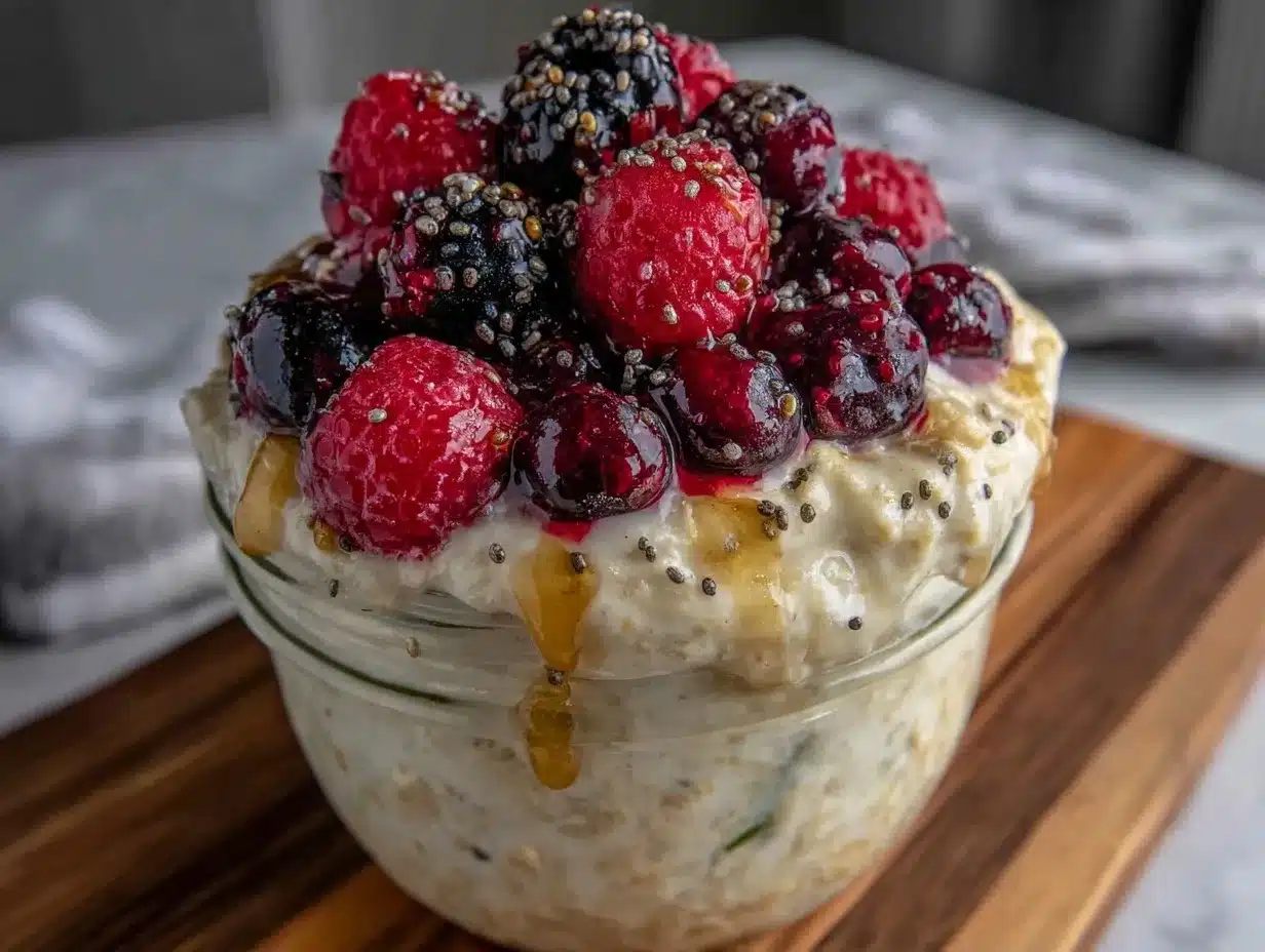 Overnight Oats mit Beeren: Cremig & Schnell 4 Overnight Oats mit Beeren preparation steps