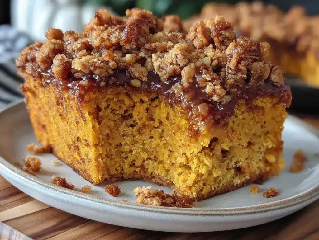 Saftiger Kürbiskuchen mit Zimtstreuseln - featured image