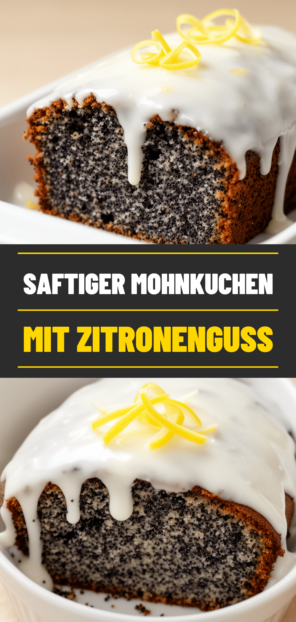 Saftiger Mohnkuchen mit Zitronenguss: 5 einfache Schritte 5 saftiger Mohnkuchen mit Zitronenguss recipe