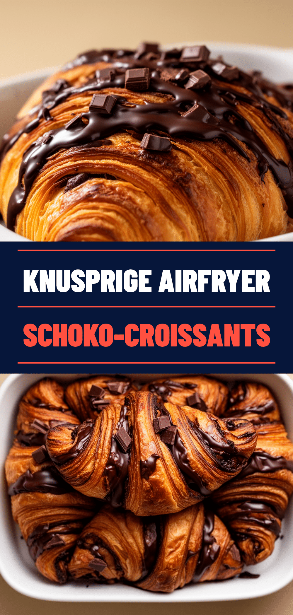 Schoko-Croissants: 10 Min Airfryer Rezept 5 Schoko-Croissants Airfryer recipe
