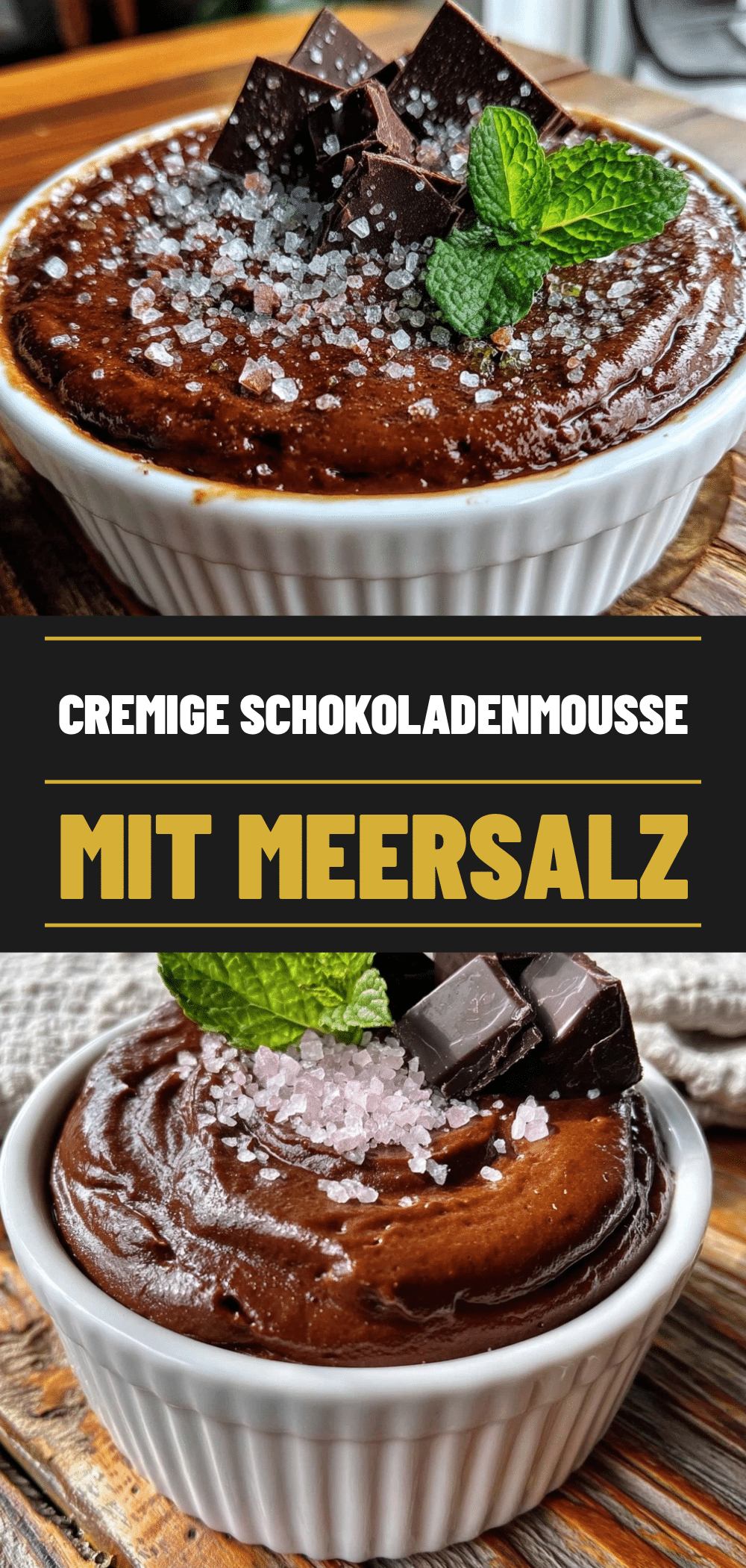 Schokoladen-Mousse mit Meersalz: 5 Min. Perfektes Dessert 5 Schokoladen-Mousse mit Meersalz recipe