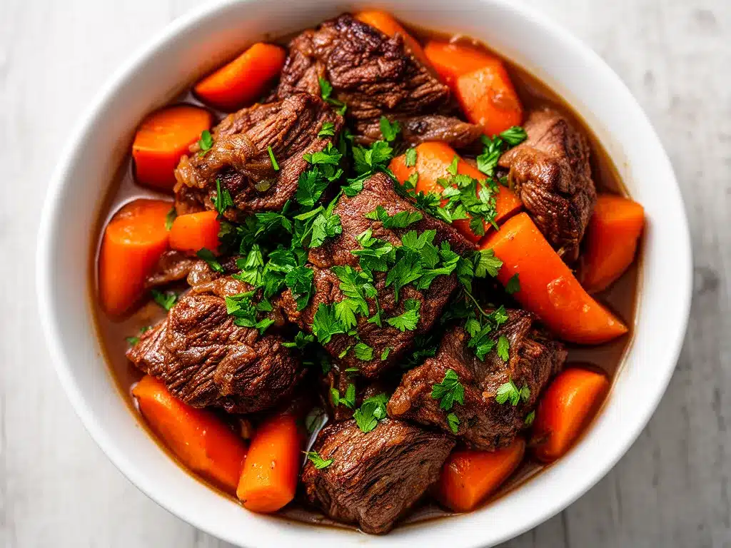 Slow Cooker Rinderbraten: 3 Schritte zum saftigen Gulasch 4 Slow Cooker Rinderbraten preparation steps