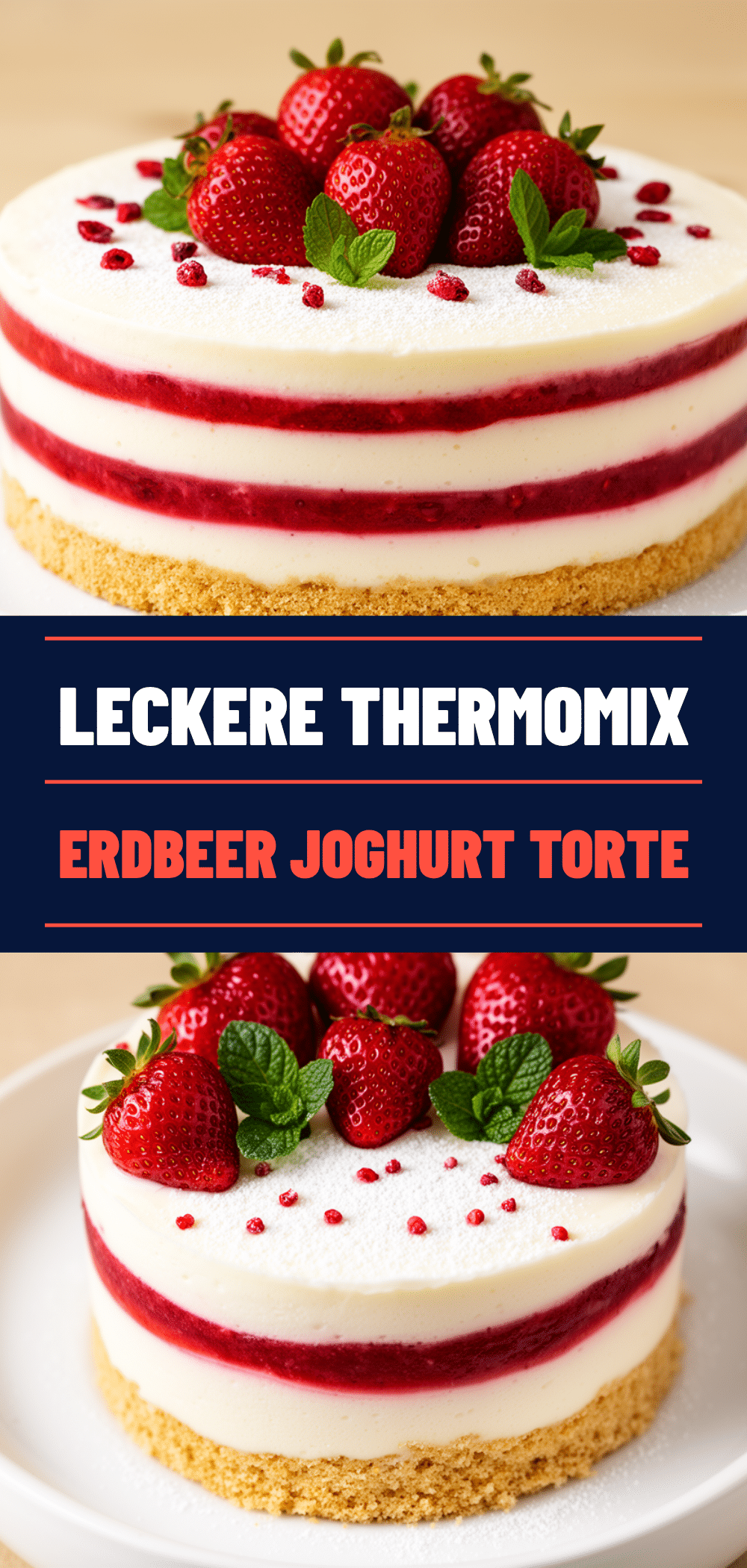 Erdbeer Joghurt Torte: Leckere Thermomix Sommerrezepte 5 Thermomix Erdbeer Joghurt Torte recipe