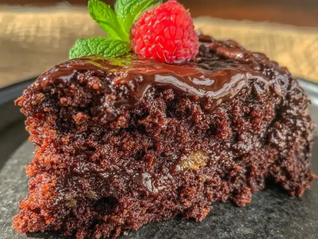 ultra-saftiger Schokoladenkuchen mit Ganache - featured image