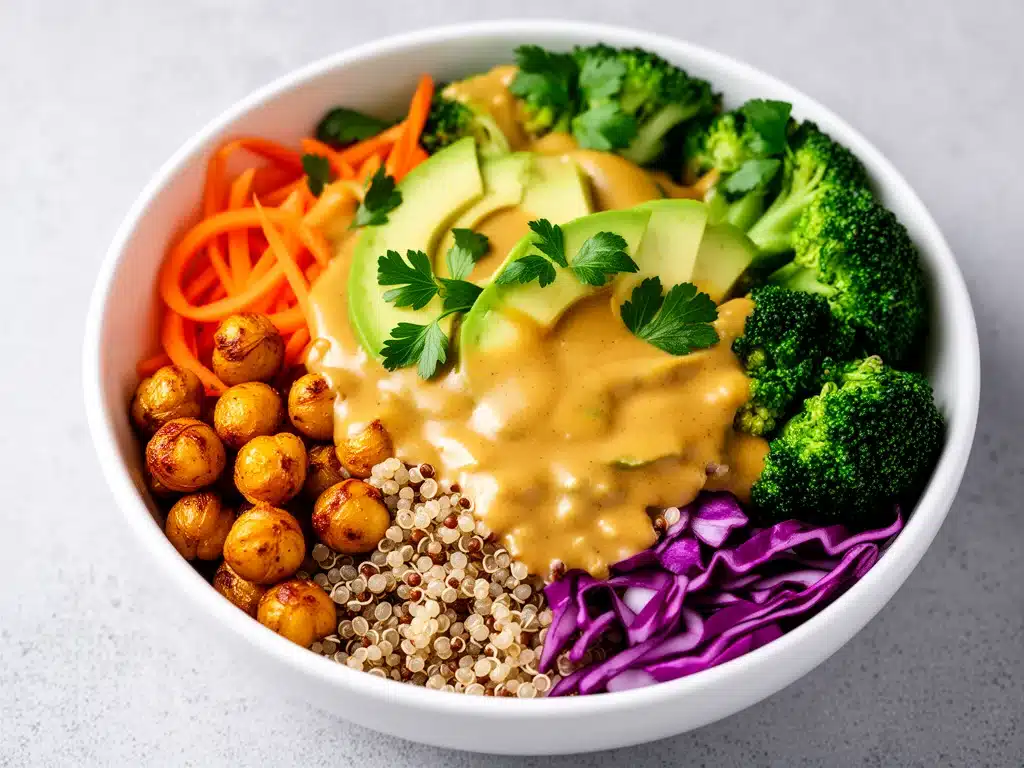 vegane Buddha Bowl mit Tahini - featured image
