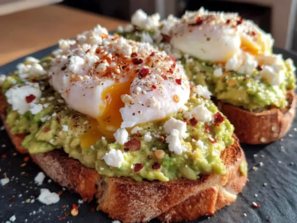 Avocado-Toast mit pochiertem Ei und Feta - featured image
