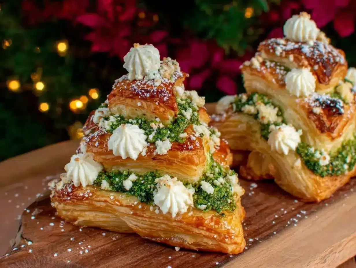 Blätterteig-Tannenbaum: Einfaches Weihnachtsrezept für Kinder 4 Blätterteig-Tannenbaum preparation steps