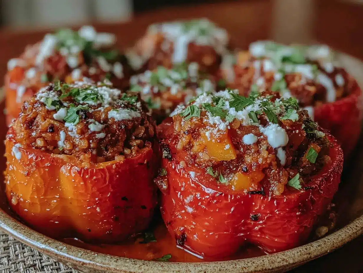 Einfache gefüllte Paprika: Bestes 30-Minuten-Essen für stressige Abende 4 gefüllte Paprika preparation steps