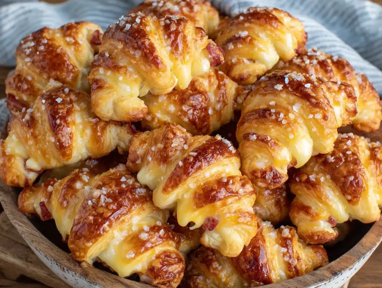 Einfache Käse-Schinken-Croissants: Das perfekte Blätterteig-Rezept 4 Käse-Schinken-Croissants preparation steps