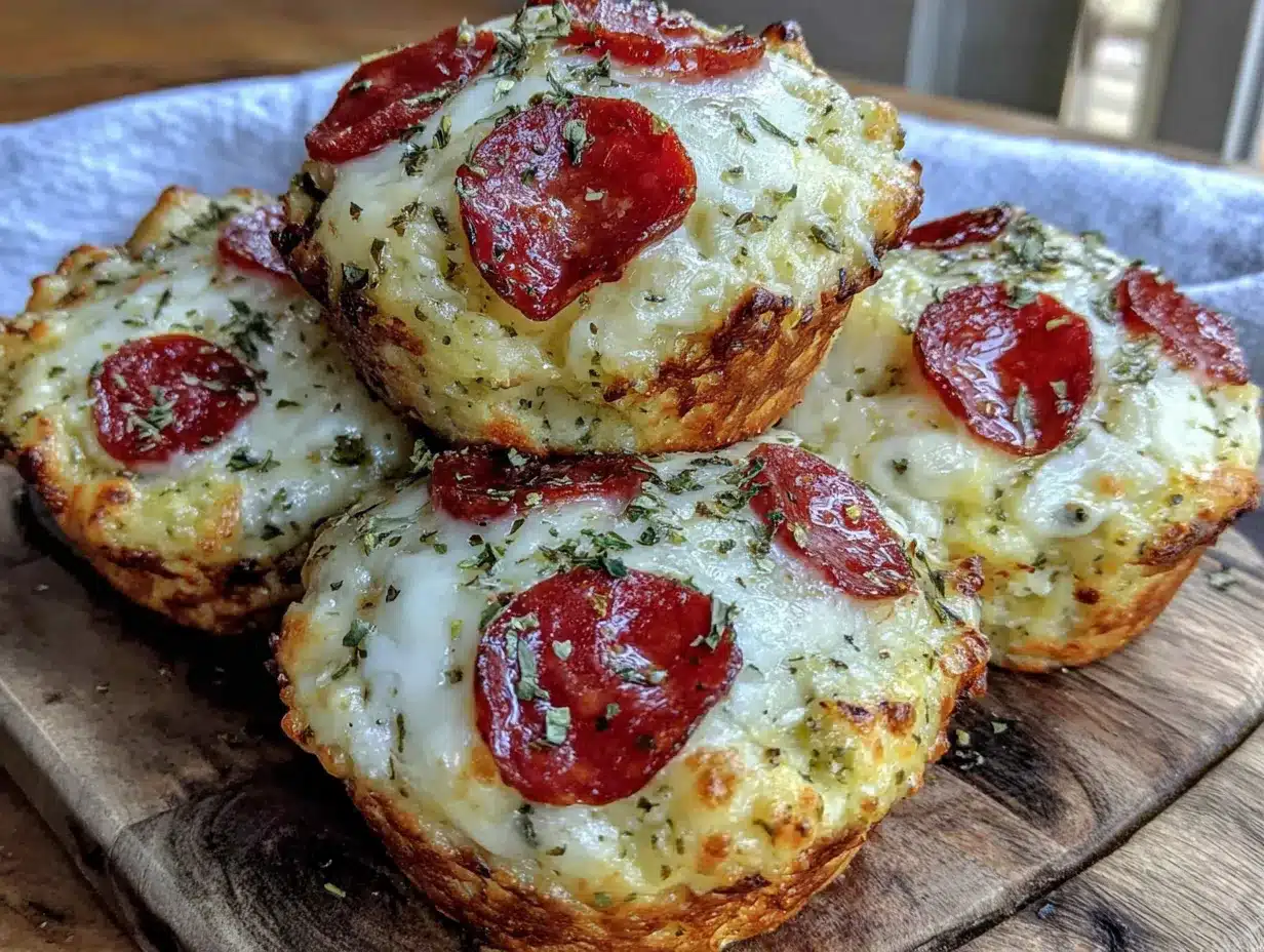 Pizza-Muffins mit Salami: Kleine Portion, kein Rest 4 Pizza-Muffins mit Salami preparation steps