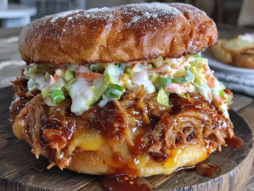 Slow Cooker Pulled Pork Burger - featured image